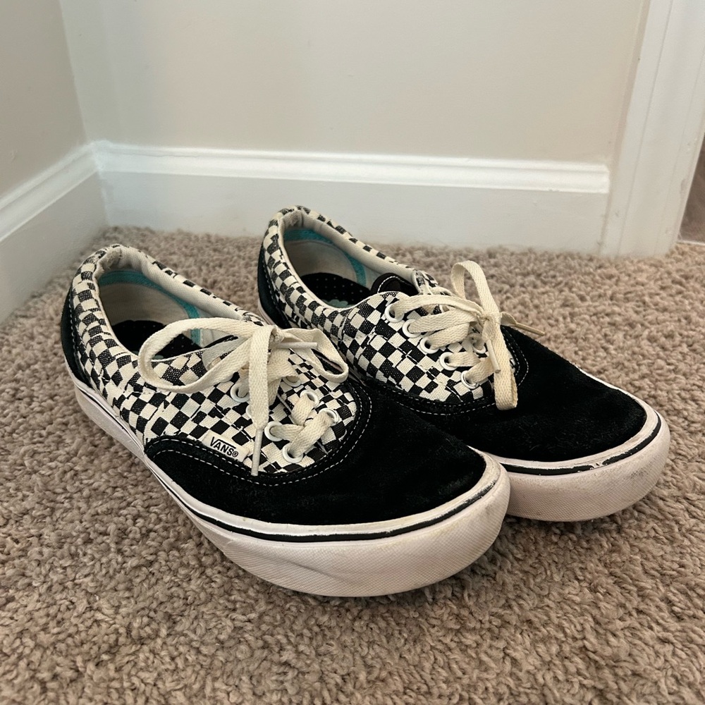 Vans Black and White Checkered Lace-Up Shoes